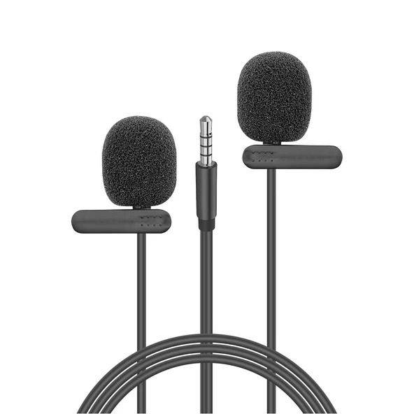 Snopy SN-M60 Siyah 2 Mikrofonlu Akıllı Telefon ve Youtuber Yaka Mikrofonu ürün görseli 1