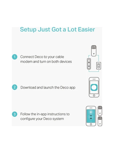 TP-Link Deco M4 2Pack  Wi-Fi 5 Mesh Sistemi  AC1200 Mbps Hız  Fiber Uyumlu  Çift Bant Gigabit Port  100 Cihaz 260  Kapsama Alanı  WPA3  Mobil Uygulama ile Kolay Kurulum !!!!OUTLET!!!!! - Resim 8