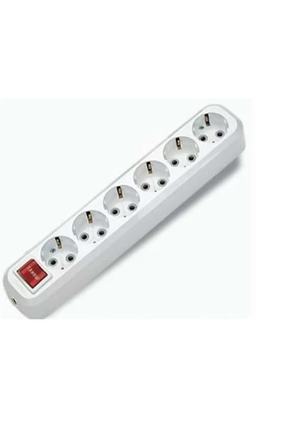 Almera 6lı Anahtarlı Topraklı Klemensli Priz ürün görseli 1