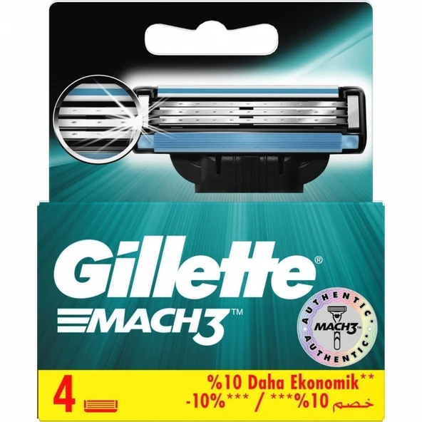 GILLETTE MACH3 BICAK 4'LU 4666 ürün görseli 1