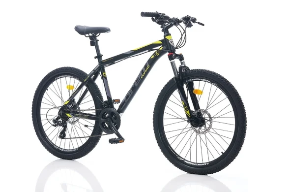 CORELLİ FELIX 1.2 24 JANT MTB HİDROLİK FREN 24 VİTES 14" BLACK YELLOW GREY ürün görseli 1