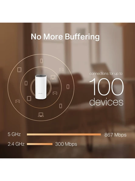 TP-Link Deco M4 2Pack  Wi-Fi 5 Mesh Sistemi  AC1200 Mbps Hız  Fiber Uyumlu  Çift Bant Gigabit Port  100 Cihaz 260  Kapsama Alanı  WPA3  Mobil Uygulama ile Kolay Kurulum !!!!OUTLET!!!!! - Resim 7