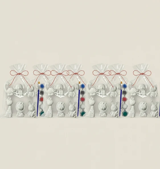 6'lı Sevimli Arkadaşlar Seramik Boyama Paketi(10'lu) ürün görseli 1