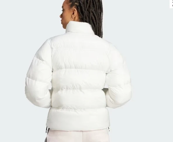 Beyaz Adicolor Dolgulu Kadın Kısa Mont JD0421 - Resim 2