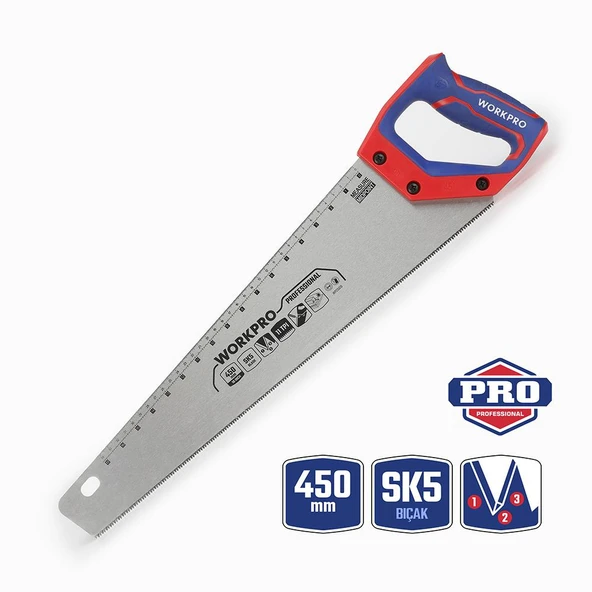 WORKPRO WP215010 450mm SK5 11 TPI Ağır Hizmet Tipi El Testeresi ürün görseli 1