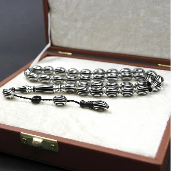 BlackCraft Beyzi Kesim 16'lı Nakkaş İmame Oltu Taşı Tespih - Resim 3