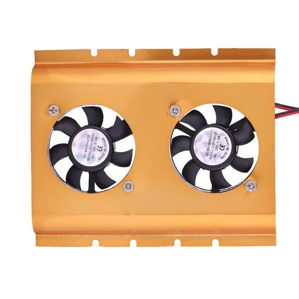 3,5" Hdd Sabit Disk Soğutucu Çift Fanlı Masa Üstü Bilgisayarlar İçin Gold - Resim 3