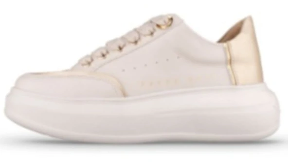 MP 252-6307 Bej Kadın Bağcıklı Spor Ayakkabı - Resim 2