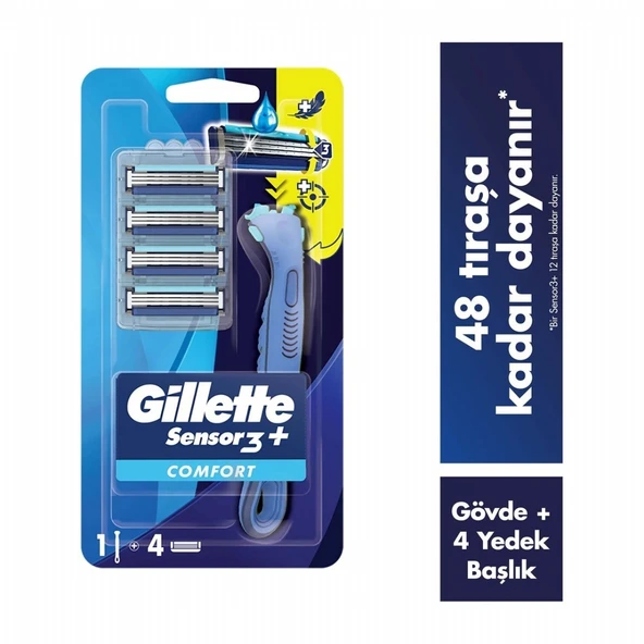 GILLETTE SENSOR3 PLUS COMFORT BLACK H+4*8 ürün görseli 1