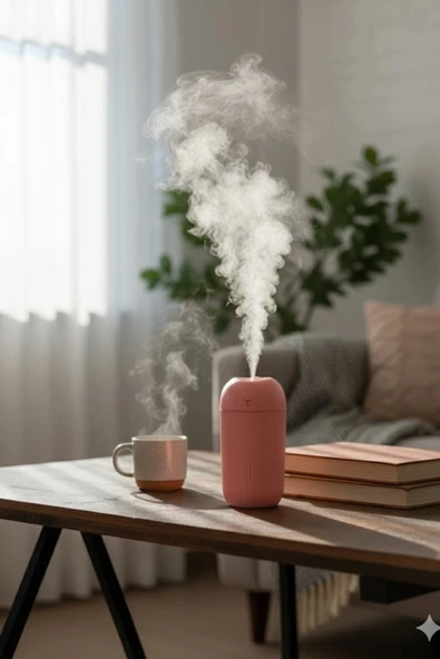 Blackbird KT-H09 Pembe 420 Ml Taşınabilir Mini USB Hava Nemlendirici | Araç ve Ofis İçin Renkli Işıklı - Resim 2