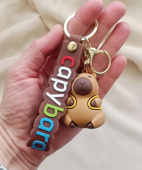 Silikon Anahtarlık Capybara Karakter Figür Çanta Süsü Kapibara Oyuncak 18111 - Resim 2