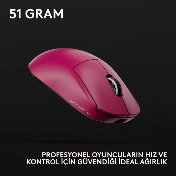 Logitech G Pro X SUPERLIGHT 2C Hafif Hero 2 Sensör 32.000 Dpı Lıghtspeed Kablosuz Oyuncu Mouse - Pembe - Resim 5