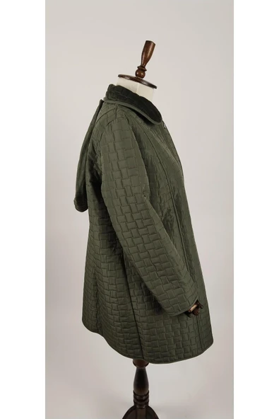 ANNE BEDEN BÜYÜK BEDEN KALIN İÇİ TÜYLÜ KAPİTONE ÇIKARILABİLİR KAPÜŞONLU MONT - Resim 9