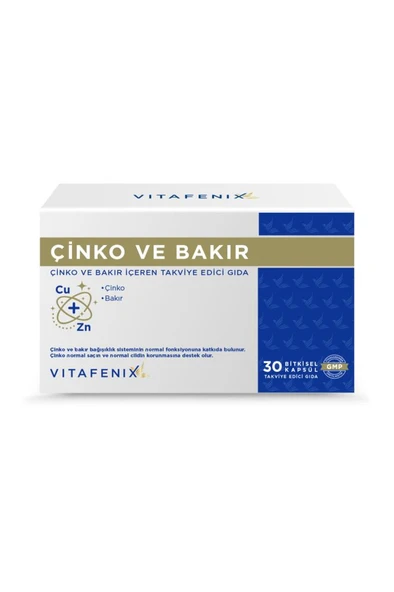 Vitafenix Çinko ve Bakır Takviye Edici Gıda 30 Kapsül ürün görseli 1