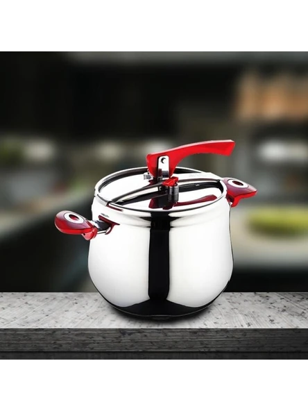 Lines Special 4 Lt Cam Kapaklı Düdüklü Tencere Kırmızı - Resim 2