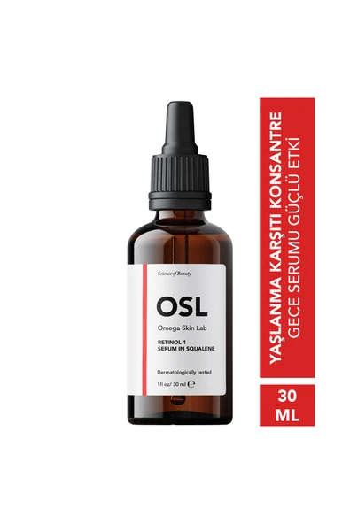OSL Omega Skin Lab Retinol %1 Serum In 30ml (yaşlanma Karşıtı Konsantre Gece Serumu Yüksek Güç) ürün görseli 1