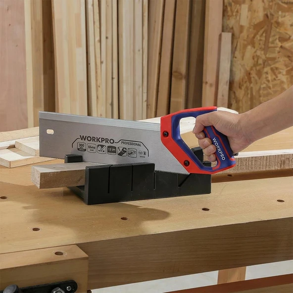 WORKPRO WP215015 350mm 65Mn 12 TPI Ağır Hizmet Şevli El Testeresi - Resim 8