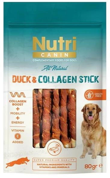 Nutri Canin Ördek Eti Sargılı Kolajen Çubuk Tahılsız Köpek Et Ödülü 80 Gr ürün görseli 1
