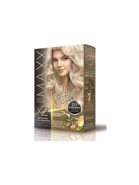 Maxx Deluxe Saç Boyası 0.1 Platin Sarısı Set Boya ürün görseli 1