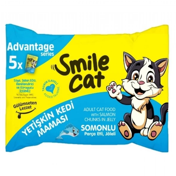 SMILE CAT FLOWPACK 425GR YETISKIN KEDI SMONLU MAMA (5*85GR) ürün görseli 1