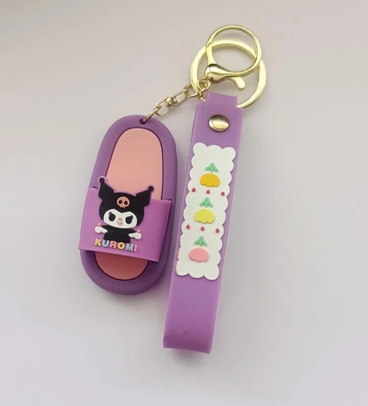 Silikon Anahtarlık Terlik Kuromi Karakter Figür Çanta Süsü Oyuncak ürün görseli 1