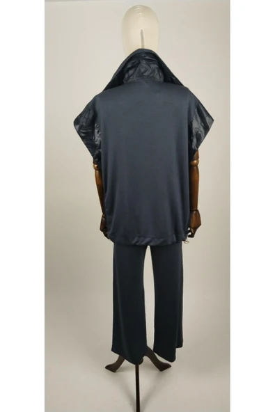 MODAL KUMAŞ YELEKLİ DETAYLI ALT ÜST KADIN PEREMİUM TAKIM - Resim 10