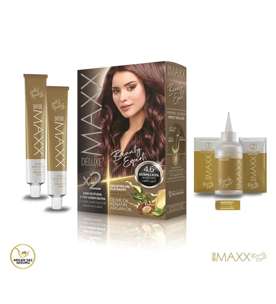 MAXX DELUXE BEAUTY EXPERT 4.6 Gizemli Kızıl Set Boya - Resim 2