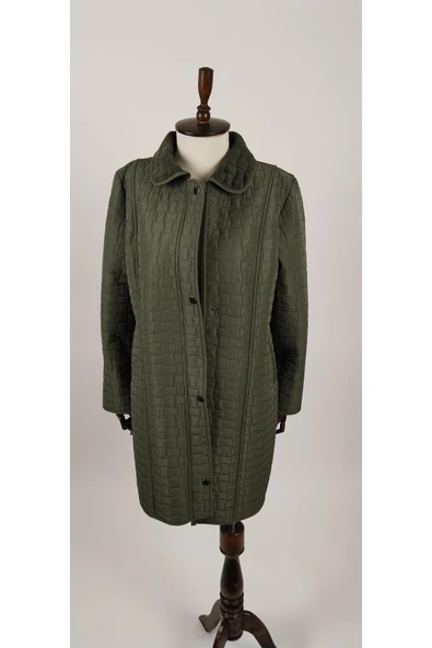 ANNE BEDEN BÜYÜK BEDEN KALIN İÇİ TÜYLÜ KAPİTONE ÇIKARILABİLİR KAPÜŞONLU MONT - Resim 2