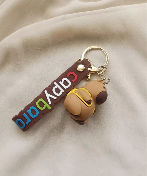Silikon Anahtarlık Capybara Karakter Figür Çanta Süsü Kapibara Oyuncak 18111 - Resim 4