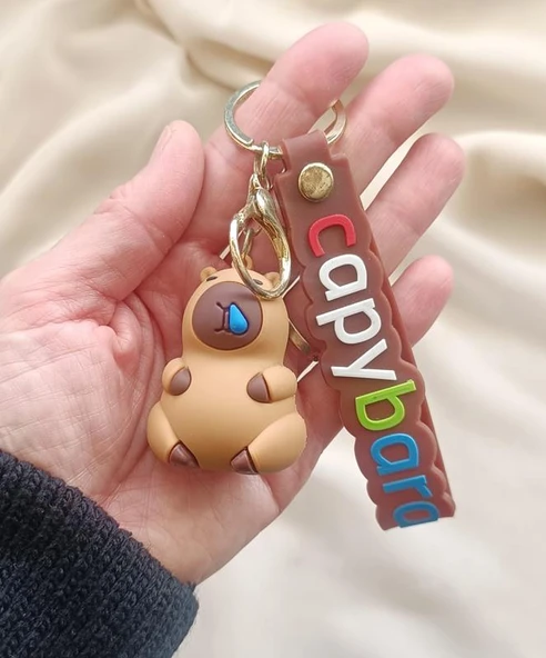 Silikon Anahtarlık Capybara Karakter Figür Çanta Süsü Kapibara Oyuncak 18110 - Resim 2