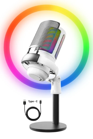 RGB Mikrofon Seti Stream sGaming Işıklı Mikrofon Ses Kayıt Cihazı ürün görseli 1