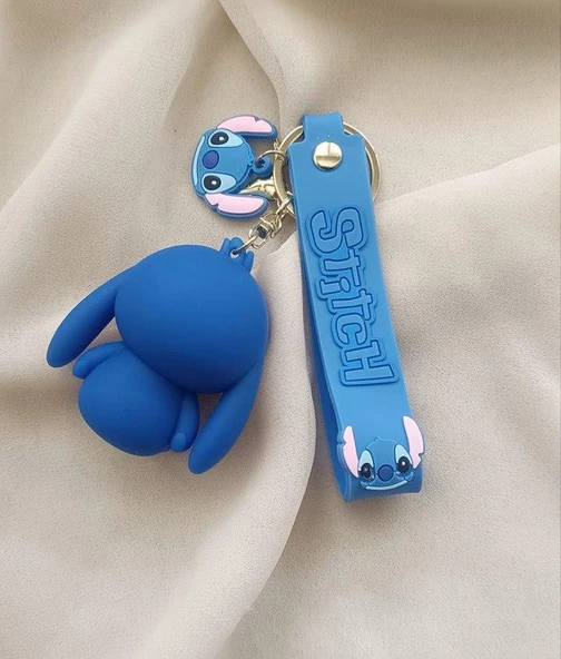 Silikon Anahtarlık Stiç Karakter Figür Çanta Süsü Stitch Oyuncak - Resim 3