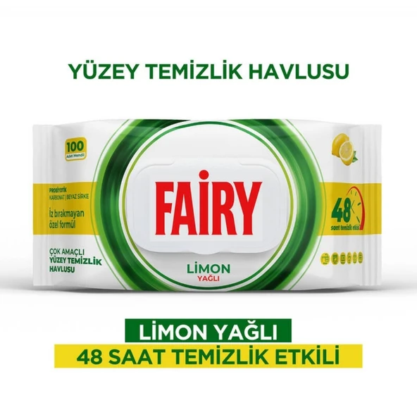 FAIRY YUZEY TEM.MENDILI 100'LU LIMON YAGLI 5048 ürün görseli 1