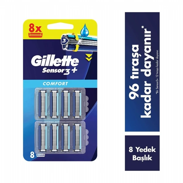 GILLETTE SENSOR3 PLUS COMFORT 8'LI BICAK ürün görseli 1