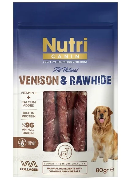 Nutri Canin Rawhide Geyik Eti Sargılı Kemik Köpek Ödülü 80 Gr. ürün görseli 1