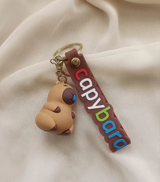 Silikon Anahtarlık Capybara Karakter Figür Çanta Süsü Kapibara Oyuncak 18110 - Resim 3