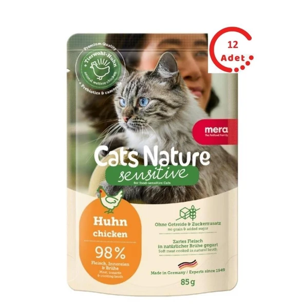 Mera Cats Nature Tavuklu Yetişkin Kedi Yaş Maması 85 Gr x 12 Adet ürün görseli 1