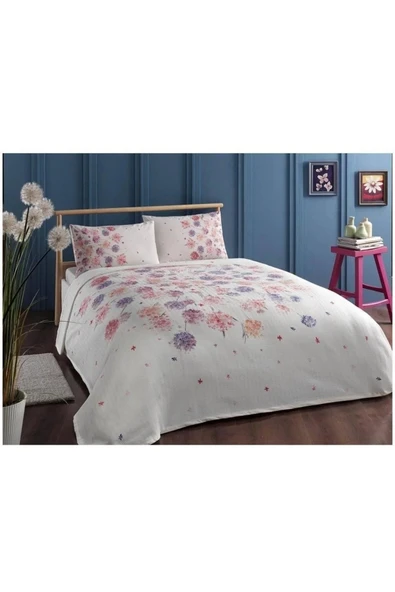 Taç Ranforce Tek Kişilik Pike Takımı Ezra Pembe ürün görseli 1