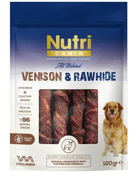 Nutri Canin Rawhide Geyik Eti Sargılı Kemik Köpek Ödülü 120 Gr ürün görseli 1