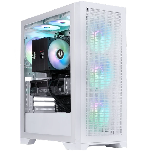 BitFenix MG953 850W 80+Bronze Tempered Glass FRGB USB 3.0 ATX Mid Tower Beyaz Kasa BFC-MGB85WWGSW-4F ürün görseli 1