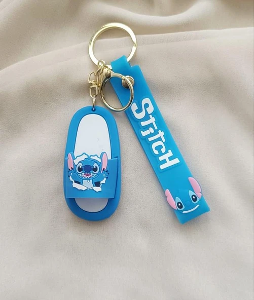 Silikon Anahtarlık Terlik Stiç Karakter Figür Çanta Süsü Stitch Oyuncak - Resim 3