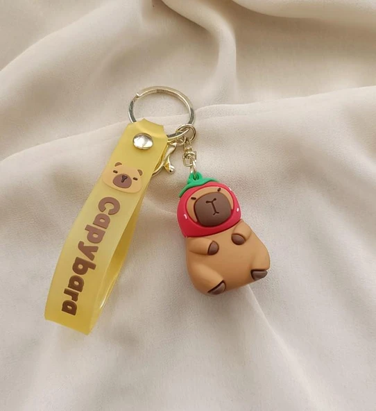 Silikon Anahtarlık Capybara Karakter Figür Çanta Süsü Kapibara Oyuncak 18109 - Resim 4