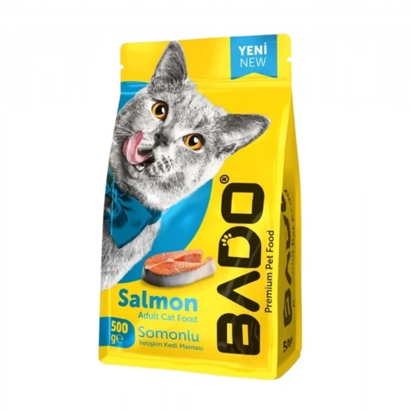 BADO 500GR KEDI MAMASI YETISKIN SOMONLU YENI(12) ürün görseli 1
