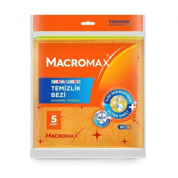 MACROMAX TEMIZLIK BEZI RENGARENK 5'LI - Resim 2