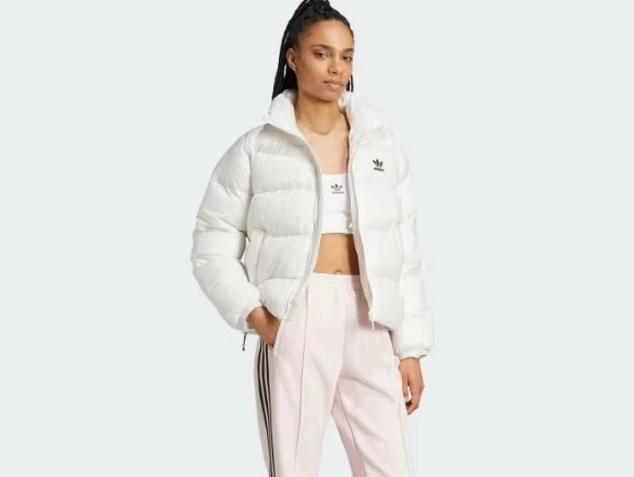 Beyaz Adicolor Dolgulu Kadın Kısa Mont JD0421 - Resim 3