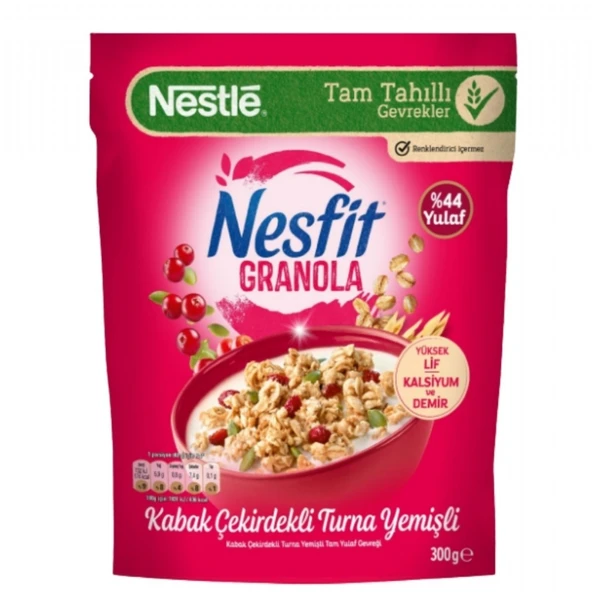 NESTLE NESFIT GRANOLA 300GR KABAK&TURNA YEMISLI 5600 ürün görseli 1