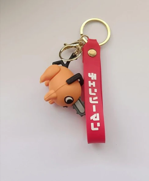 Silikon Anahtarlık Chainsaw Man Pochita Karakter Figür Çanta Süsü Oyuncak ürün görseli 1