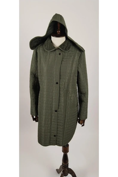 ANNE BEDEN BÜYÜK BEDEN KALIN İÇİ TÜYLÜ KAPİTONE ÇIKARILABİLİR KAPÜŞONLU MONT - Resim 8