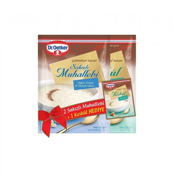 DR. OETKER SAK.MUHALLEBI 2x135 GR+ KESKUL 125 GR HEDIYELI ürün görseli 1