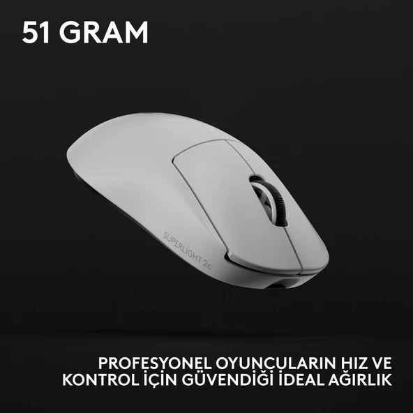 Logitech G Pro X SUPERLIGHT 2C Hafif Hero 2 Sensör 32.000 Dpı Lıghtspeed Kablosuz Oyuncu Mouse - Beyaz - Resim 5